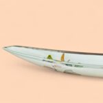 Rare Vintage Chance Glass Yasmin Pattern Long Boat Dish, 1981 Fiesta Glass Plate