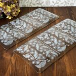 Pair Chance Glass Calypto Buffet Trays - Michael Harris 1959 Mid-Century