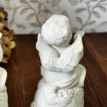 Vintage Cherub Angel Ceramic Bells Pair - Off-White Bisque Table Decor