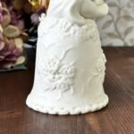 Vintage Cherub Angel Ceramic Bells Pair - Off-White Bisque Table Decor