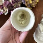 Vintage Cherub Angel Ceramic Bells Pair - Off-White Bisque Table Decor