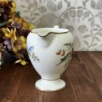 Vintage Wedgwood Sandon Creamer Jug, 1950s Bone China Floral Bee Gold Trim
