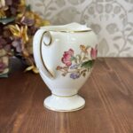 Vintage Wedgwood Sandon Creamer Jug, 1950s Bone China Floral Bee Gold Trim