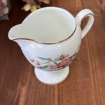 Vintage Wedgwood Sandon Creamer Jug, 1950s Bone China Floral Bee Gold Trim