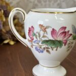 Vintage Wedgwood Sandon Creamer Jug, 1950s Bone China Floral Bee Gold Trim