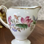 Vintage Wedgwood Sandon Creamer Jug, 1950s Bone China Floral Bee Gold Trim