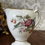 Vintage Wedgwood Sandon Creamer Jug, 1950s Bone China Floral Bee Gold Trim