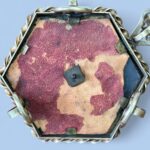 Rare 19th Century French Pietra Dura Chamberstick, Floral Inlay Brass Candle Holder