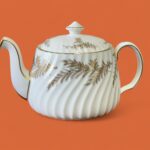 Vintage Minton Golden Fern Tea Set, Elegant Bone China, Repaired