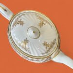 Vintage Minton Golden Fern Tea Set, Elegant Bone China, Repaired