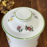 Spode Summer Palace Cookie Jar, Vintage Botanical Floral Biscuit Barrel, Ceramic Kitchen Canister with Lid