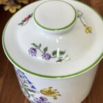 Spode Summer Palace Cookie Jar, Vintage Botanical Floral Biscuit Barrel, Ceramic Kitchen Canister with Lid