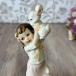 Vintage Giuseppe Armani "Girl with Rabbits" Figurine 1987 Capodimonte Florence Art