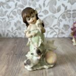 Vintage Giuseppe Armani "Girl with Ice Cream & Puppy" Figurine 1987 Capodimonte Florence Porcelain Statue