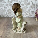 Vintage Giuseppe Armani "Girl with Ice Cream & Puppy" Figurine 1987 Capodimonte Florence Porcelain Statue