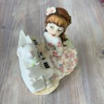 Vintage Giuseppe Armani Figurine 1987 Girl Playing Piano & Cat Capodimonte Italy