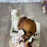 Vintage Giuseppe Armani Figurine 1987 Girl Playing Piano & Cat Capodimonte Italy