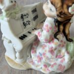 Vintage Giuseppe Armani Figurine 1987 Girl Playing Piano & Cat Capodimonte Italy