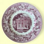 Wedgwood Denison Plate, Doane Library 1937, Red Transferware, College Decor