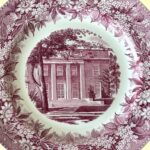 Wedgwood Denison Plate, Doane Library 1937, Red Transferware, College Decor