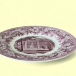 Wedgwood Denison Plate, Doane Library 1937, Red Transferware, College Decor