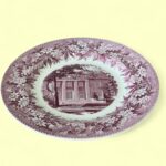Wedgwood Denison Plate, Doane Library 1937, Red Transferware, College Decor