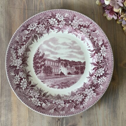 Rare 1950s Denison University Wedgwood Plate, Mulberry Transferware Commemorative