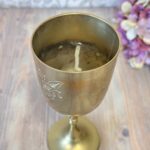Vintage EPNS Silver Plated Goblet, Etched Floral Chalice, India Barware Altar Cup