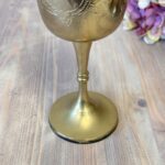 Vintage EPNS Silver Plated Goblet, Etched Floral Chalice, India Barware Altar Cup