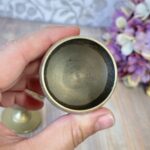 Pair Vintage Etched Indian Brass Goblets | Miniature Footed Cups | Boho Home Decor