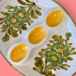 Vintage 1950s Italian Hand-Painted Floral Tapas Platter | Retro Ceramic Serving Dish