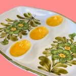 Vintage 1950s Italian Hand-Painted Floral Tapas Platter | Retro Ceramic Serving Dish