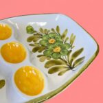 Vintage 1950s Italian Hand-Painted Floral Tapas Platter | Retro Ceramic Serving Dish