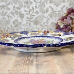 Vintage Faireal Alcobaca Plate, Hand Painted Portuguese Ceramic Display Plate, Reticulated Floral Design