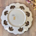 Vintage Faireal Alcobaca Plate, Hand Painted Portuguese Ceramic Display Plate, Reticulated Floral Design