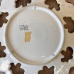 Vintage Faireal Alcobaca Plate, Hand Painted Portuguese Ceramic Display Plate, Reticulated Floral Design