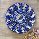 Vintage Granadina Ceramic Oyster Plate | Blue Green Tapas Dish | Devilled Egg Tray