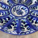 Vintage Granadina Ceramic Oyster Plate | Blue Green Tapas Dish | Devilled Egg Tray