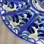 Vintage Granadina Ceramic Oyster Plate | Blue Green Tapas Dish | Devilled Egg Tray