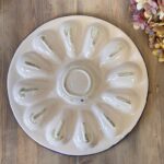 Vintage Granadina Ceramic Oyster Plate | Blue Green Tapas Dish | Devilled Egg Tray