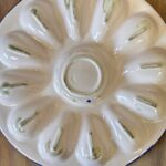 Vintage Granadina Ceramic Oyster Plate | Blue Green Tapas Dish | Devilled Egg Tray