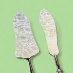 Vintage Italian Silver Plated Cake Server & Knife Set - Holly Flower Design