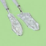 Vintage Italian Silver Plated Cake Server & Knife Set - Holly Flower Design