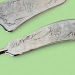Vintage Italian Silver Plated Cake Server & Knife Set - Holly Flower Design