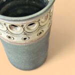 Vintage 1960s Jersey Pottery Vase, Mid Century Stoneware Porthole Pot