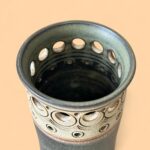 Vintage 1960s Jersey Pottery Vase, Mid Century Stoneware Porthole Pot