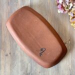 Vintage Studio Pottery Divided Dish, Mid-Century Terracotta Serving Tray, Green