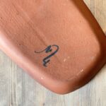 Vintage Studio Pottery Divided Dish, Mid-Century Terracotta Serving Tray, Green