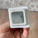 Vintage Chinese Ginger Jar, Square Blue & White Porcelain Jar with Gold Gilt