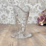 Vintage 1960s Crystal Fan Vase, Small Webb Corbett Art Deco Style Posy Vase